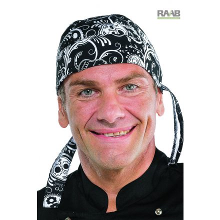 Skull bandana fekete-fehér