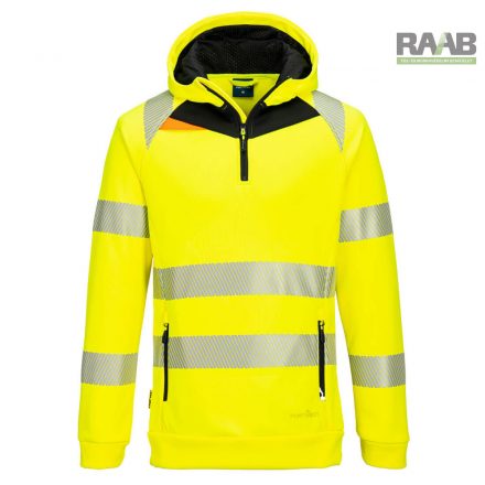 DX4 Hi-Vis 1/4 zippzáras kapucnis pulóver