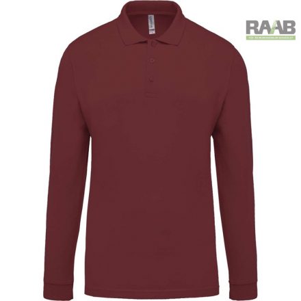 Long-Sleeved férfi póló 4XL -burgundi